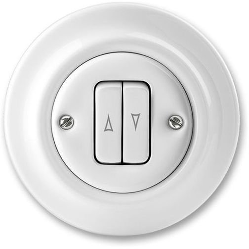 Выключатель для жалюзи 2-клавишный ABB DECENTO, скрытый монтаж, белый фарфор, 2CHK598834C4300 в Калининграде