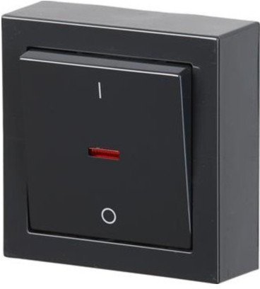 Выключатель 1-клавишный ABB IMPRESSIVO с подсветкой, открытый монтаж, антрацит, 2TKA00001841 в Калининграде