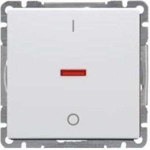 Выключатель 1-клавишный ABB IMPRESSIVO с подсветкой, скрытый монтаж, белый, 2TKA00000407 в Калининграде