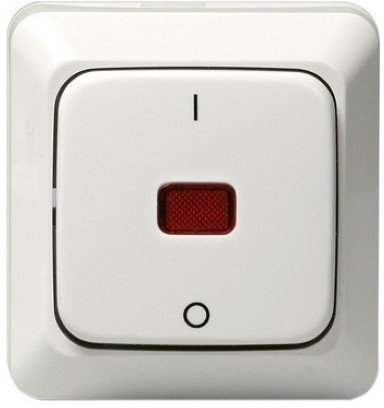 Выключатель 1-клавишный ABB JUSSI с подсветкой, открытый монтаж, белый, 2TKA000137G1 в Калининграде