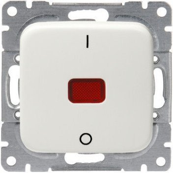 Выключатель 1-клавишный ABB JUSSI с подсветкой, скрытый монтаж, белый, 2TKA000143G1 в Калининграде