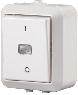 Выключатель 1-клавишный ABB JUSSI, открытый монтаж, белый, 2TKA000138G1 в Калининграде