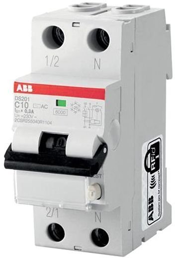 Дифавтомат ABB DS200 1P+N 10А (B) 6 кА, 30 мА (AC), 2CSR255040R1105 в Калининграде