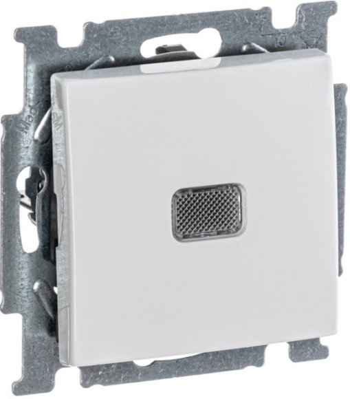 Выключатель 1-клавишный ABB BASIC55 с подсветкой, скрытый монтаж, альпийский белый, 2CKA001012A2153 в Калининграде